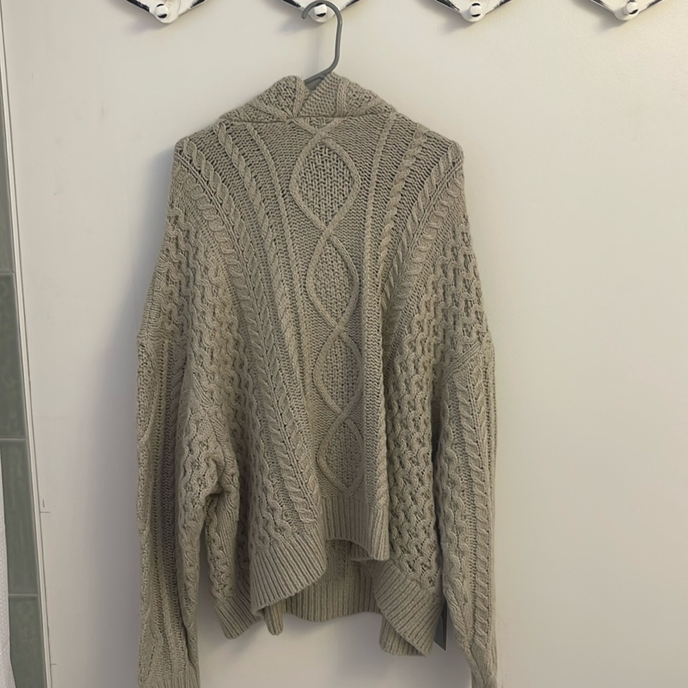 Fear of God Essentials Cable Knit Hoodie - Silver Cloud